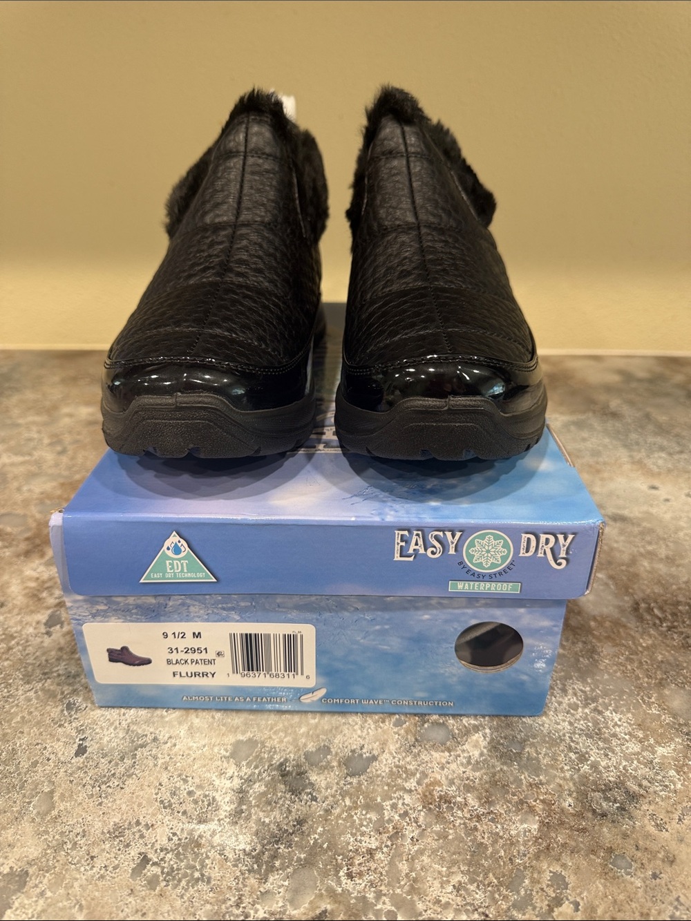 easy street Black Faux-Fur Slip-On Waterproof Winter Boots
